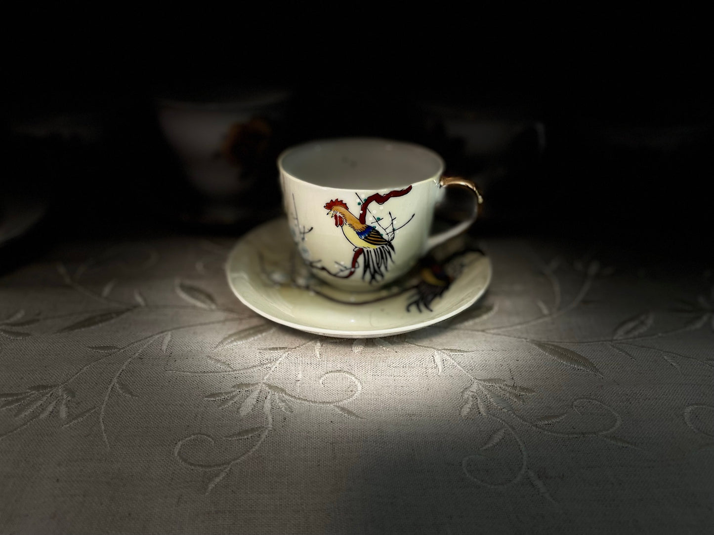 Vintage Hand-painted 'Foreign' Tea Cup & Saucer Set
