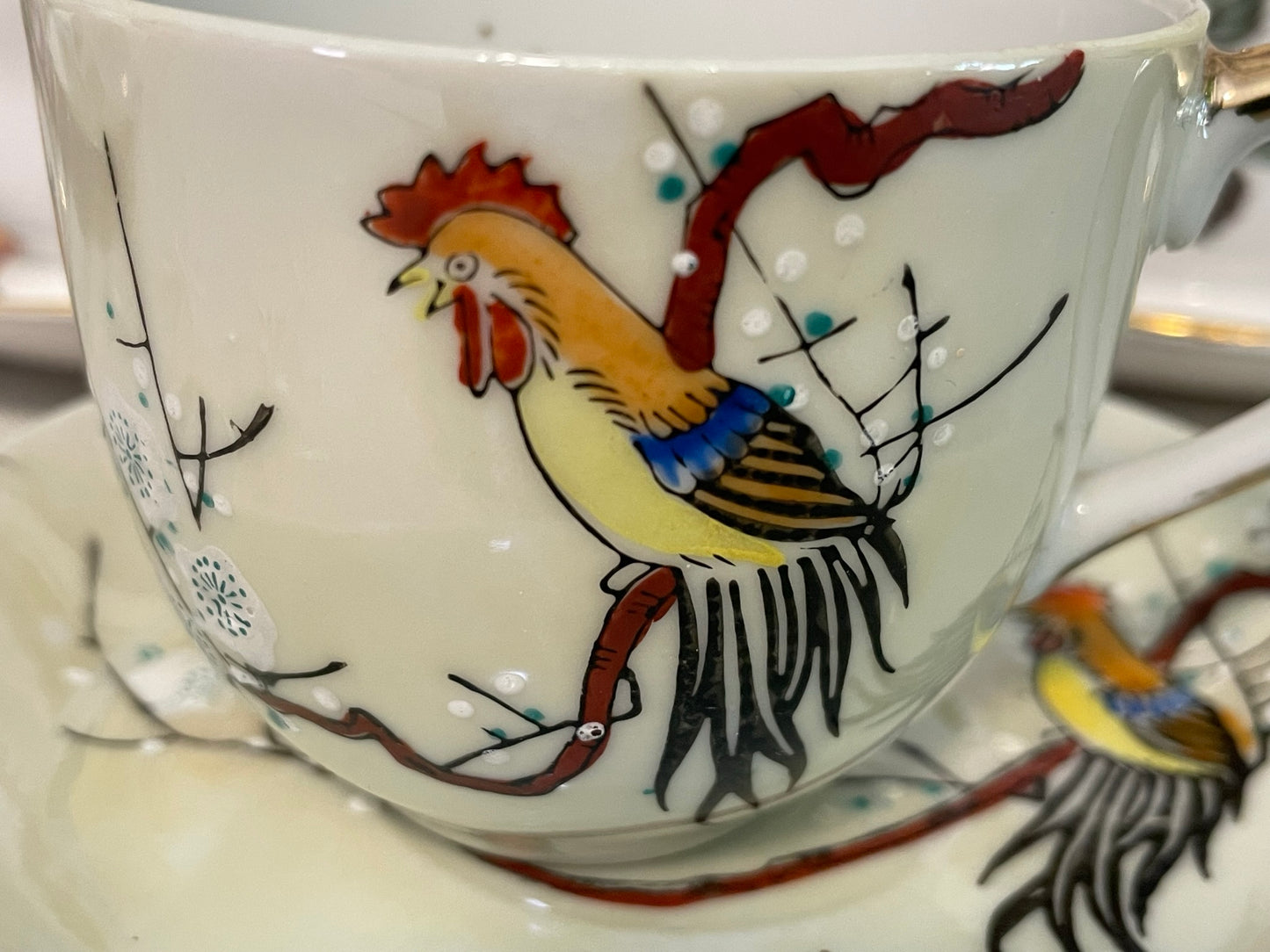 Vintage Hand-painted 'Foreign' Tea Cup & Saucer Set