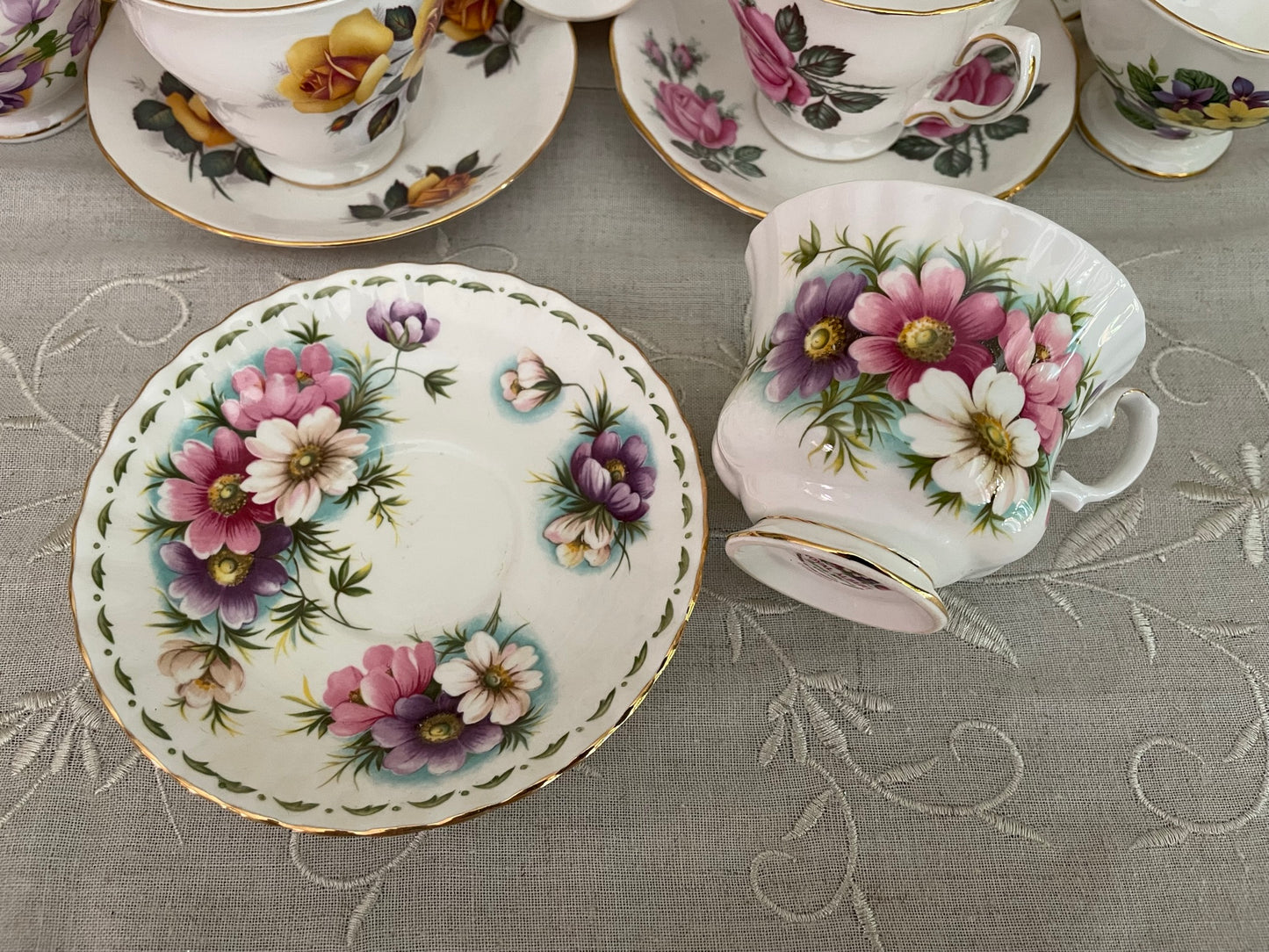 Vintage Royal Albert "Cosmos" Tea Cup & Saucer Set