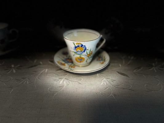 Vintage Victoria Bone China Tea Cup & Saucer Set, Made in England