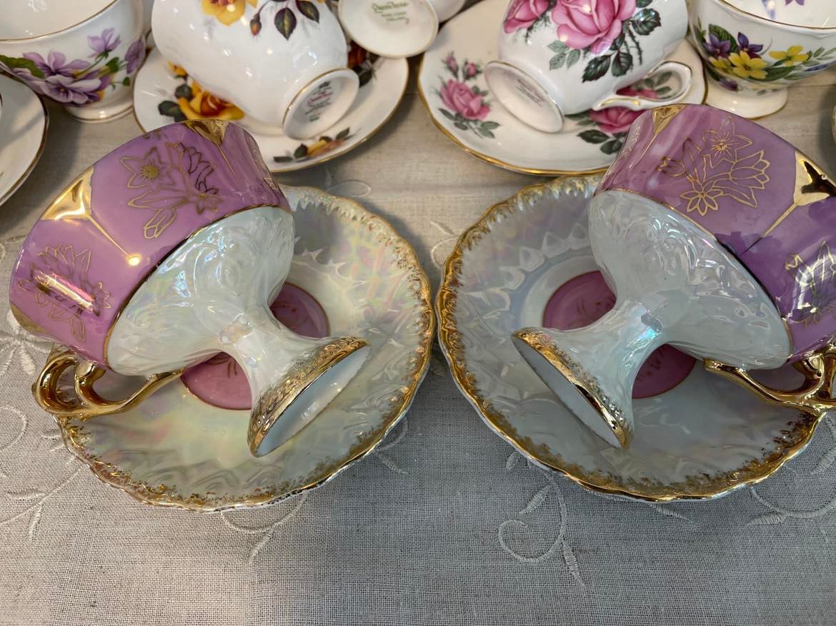 A Pair, Vintage Tea Cup & Saucer Set Made in Japan